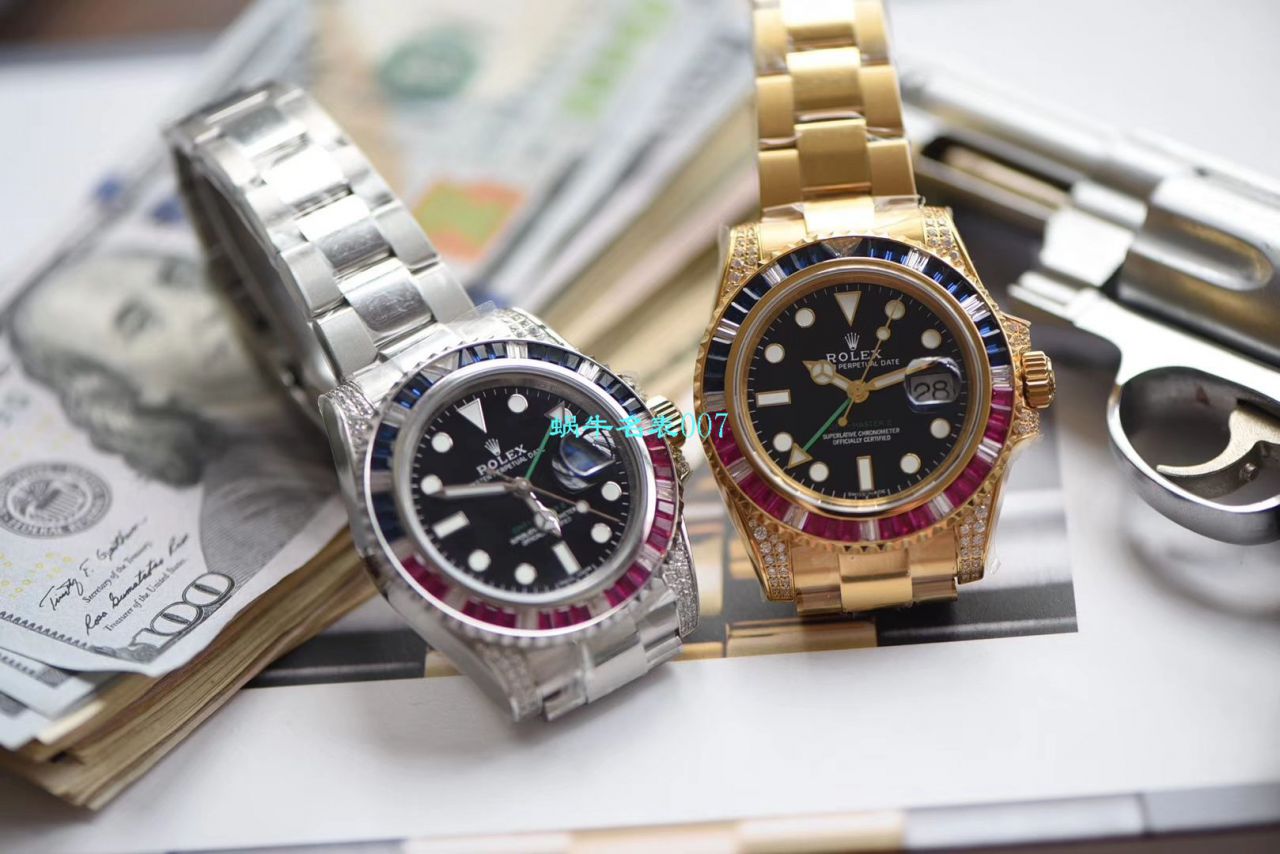 【LF Factory Rolex top  Replica Copy  Watches 】 Rolex  GMT MASTER II系列镶钻116758 SAru-78208,116759 SAru-78209 wrist watches  / R389
