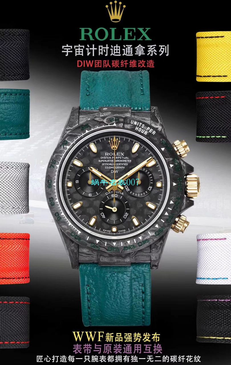 WWF新品发布： carbon fiber  Rolex ROLEX宇宙计时 Ditongna 系列之Diw团队改造版 / R399