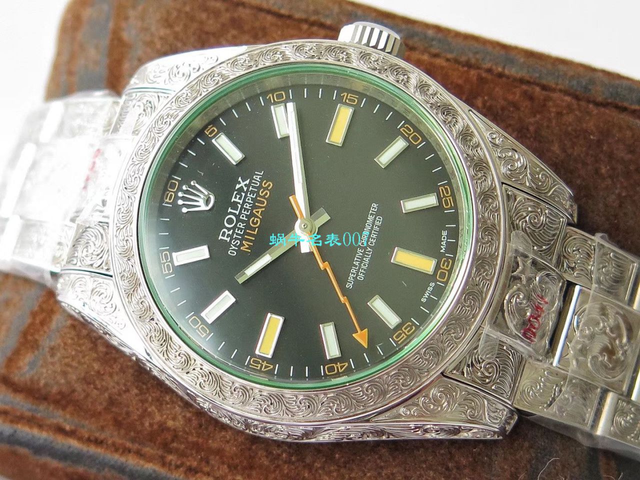 DJ创新之作，以 Rolex Milgauss为雏形配合业内最顶尖的篆刻手艺，ROLEX Milgauss雕花纹身 wrist watches  / R501