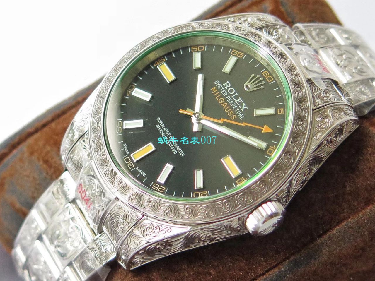 DJ创新之作，以 Rolex Milgauss为雏形配合业内最顶尖的篆刻手艺，ROLEX Milgauss雕花纹身 wrist watches  / R501