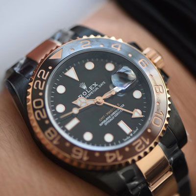 【LF Factory  Perfect  High quality  Replica Watches 】Batman特别全黑版 Rolex  GMT MASTER GMT沙士圈Rolex GMT-Master II M126711chnr-0002
