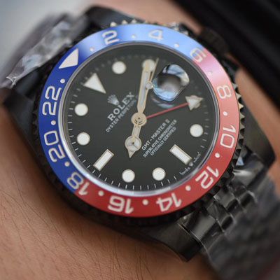 【LF Factory  High quality 高精 Watches 】Batman copy customized 版 Rolex  GMT MASTER 可乐圈Rolex GMT-Master II 126710BLRO-0001