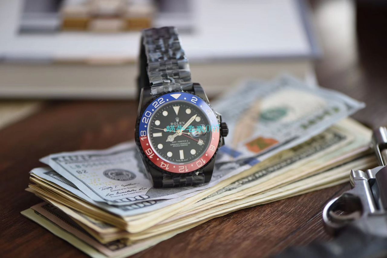【LF Factory  High quality 高精 Watches 】Batman copy customized 版 Rolex  GMT MASTER 可乐圈Rolex GMT-Master II 126710BLRO-0001 / R506