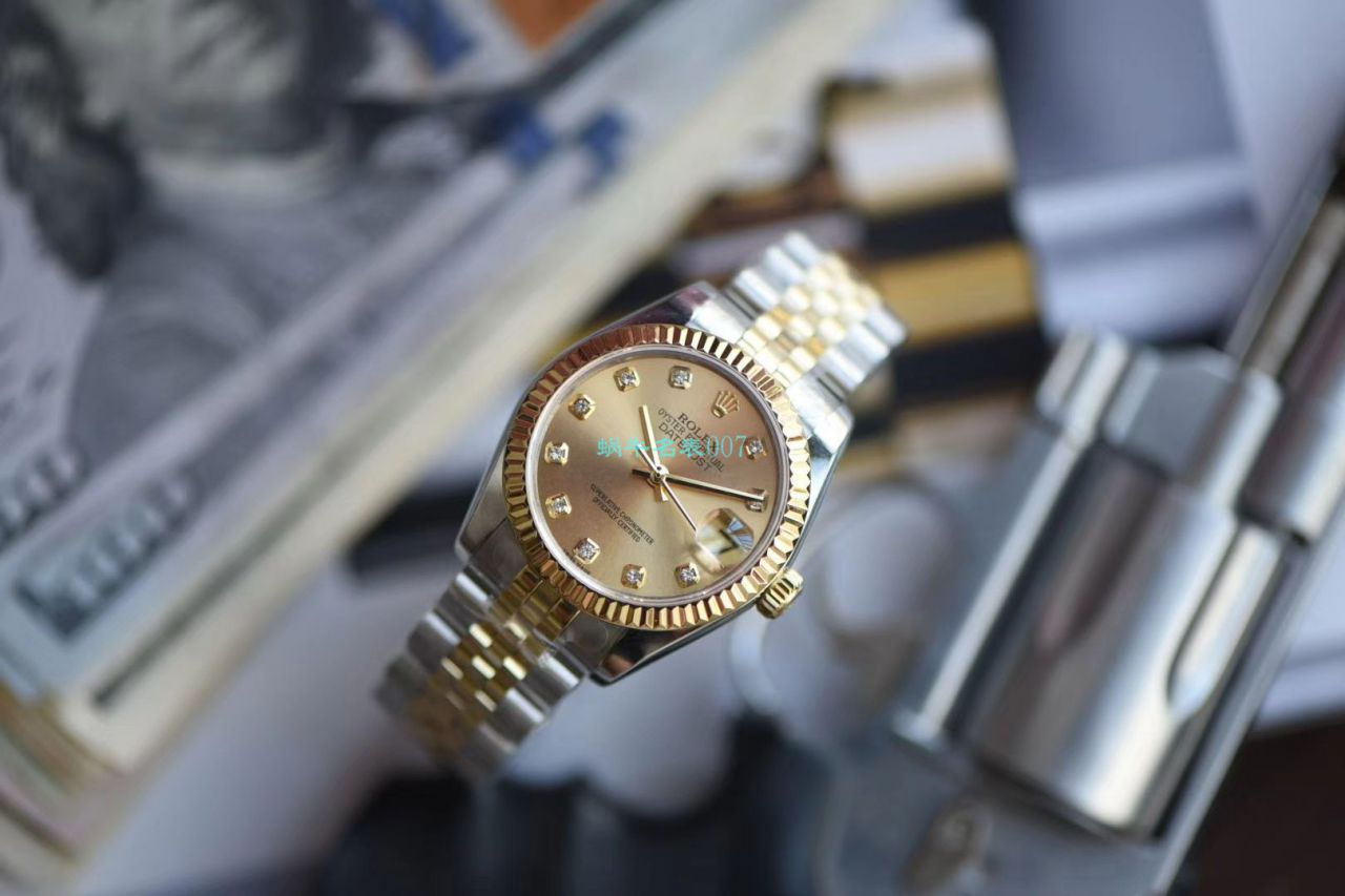 【台湾 Factory  Replica Copy ROLEX女表】 Rolex 女装  Datejust 31毫米系列178273香槟盘 wrist watches  / R510