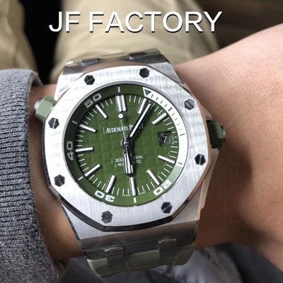 【JF Factory 15710ST＂军绿＂系列】Audemars Piguet  Royal Oak Offshore  Replica Copy 15710ST.OO.A052CA.01 wrist watches 
