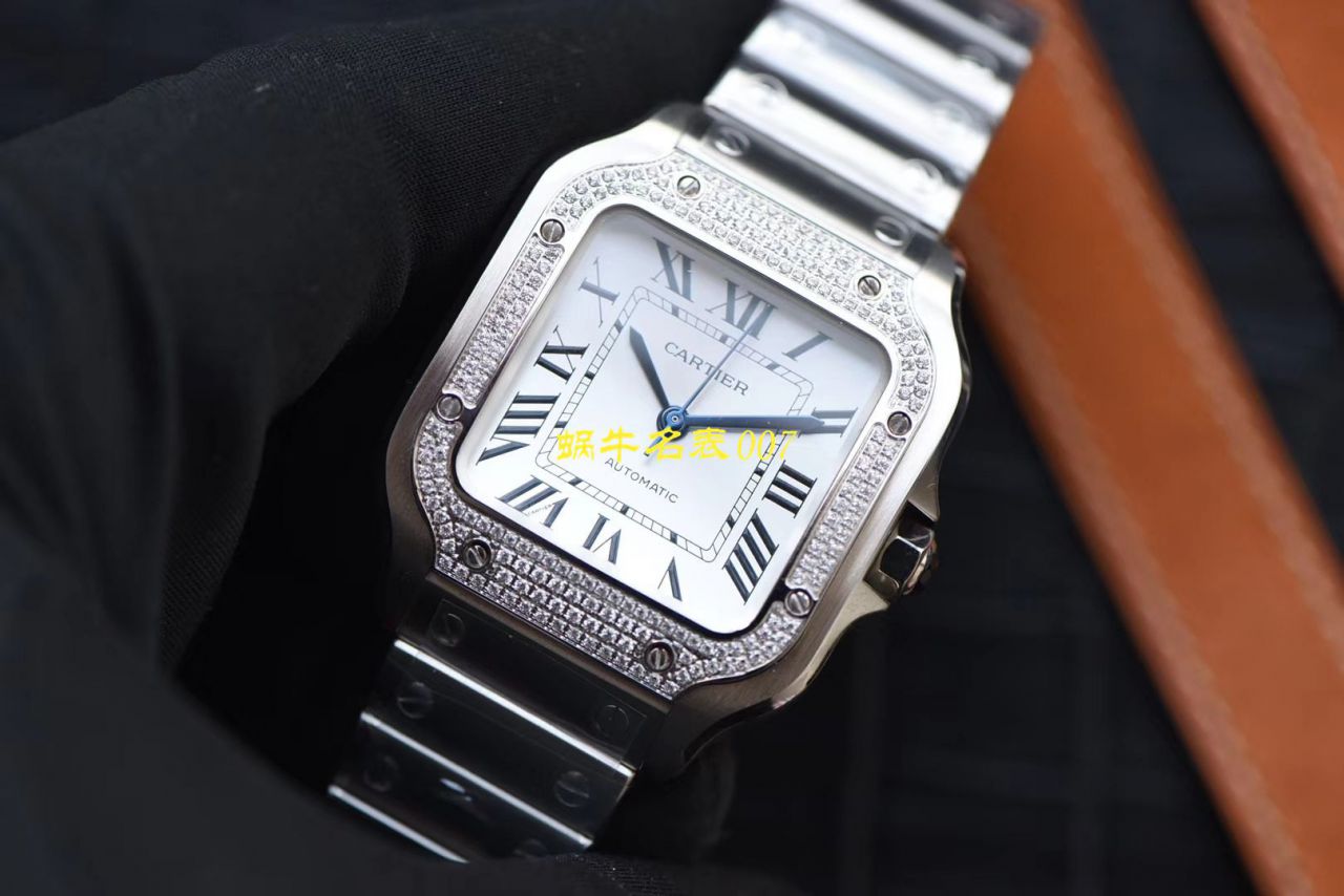 HBBV6 Factory 新款 Perfect  Replica Copy  Cartier   Santos 女装表圈镶WJSA0010,WJSA0007中号女表 / K237
