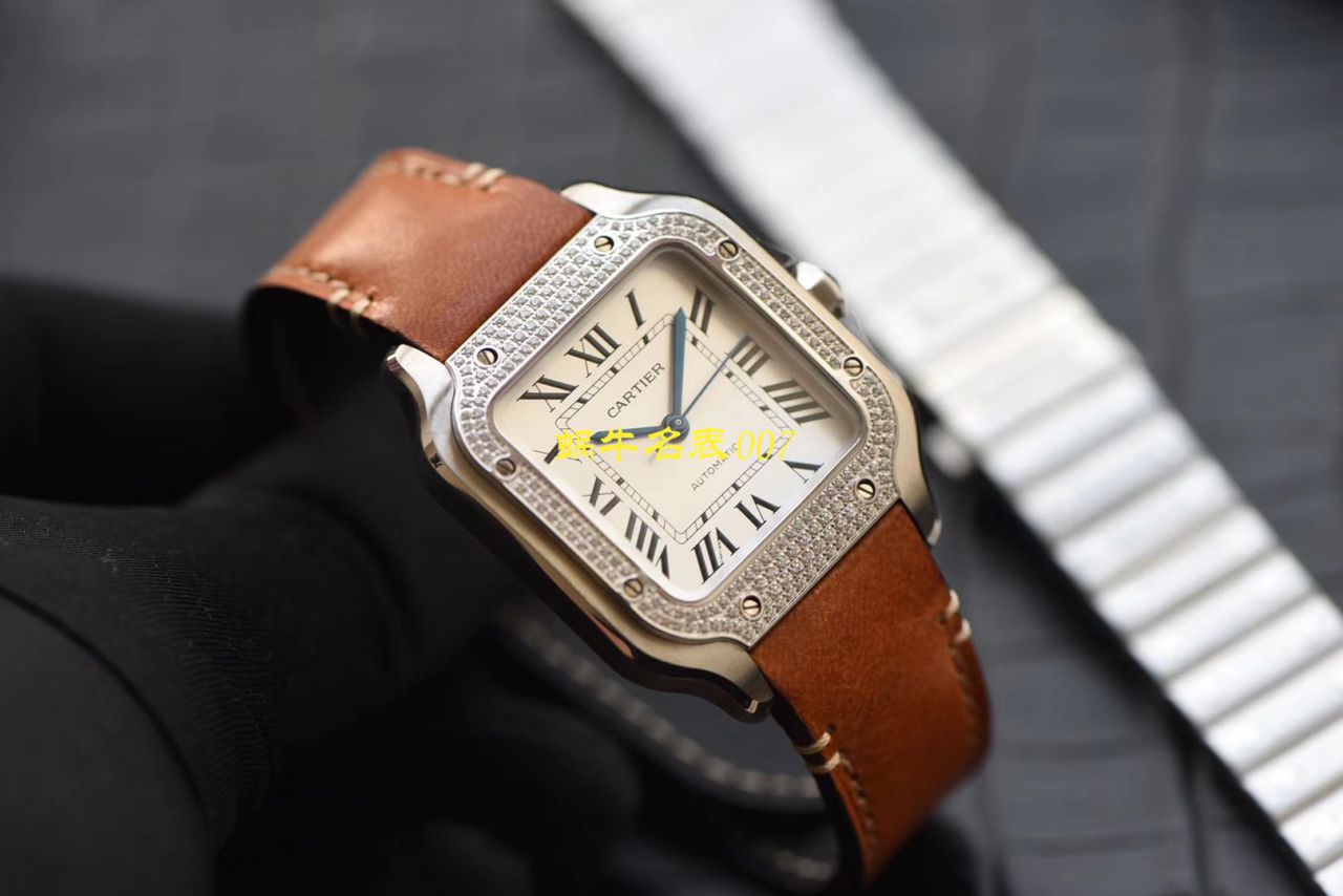 HBBV6 Factory 新款 Perfect  Replica Copy  Cartier   Santos 女装表圈镶WJSA0010,WJSA0007中号女表 / K237