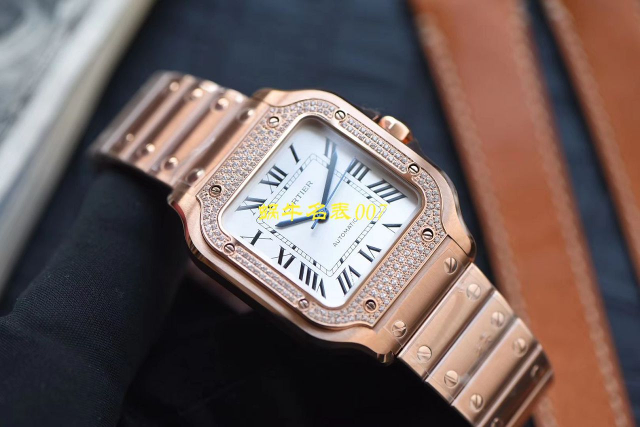 HBBV6 Factory 新款 Perfect  Replica Copy  Cartier   Santos 女装表圈镶WJSA0010,WJSA0007中号女表 / K237