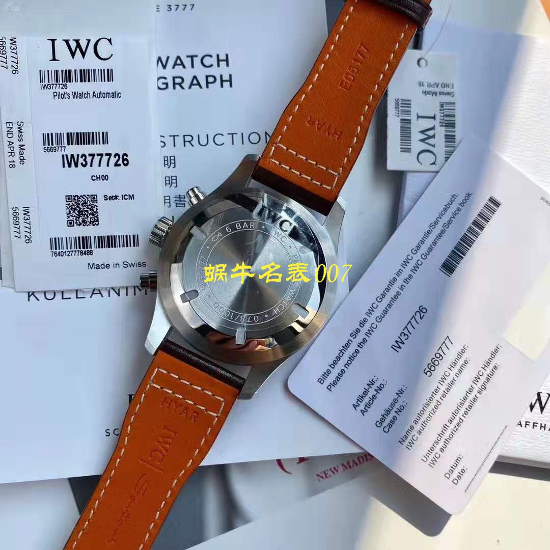 【视频测评新‎款首发‎！硬货！渠‎道出‎口订​单​！原单】IWC IWC 表飞行员系列IW377726 wrist watches  / WG511