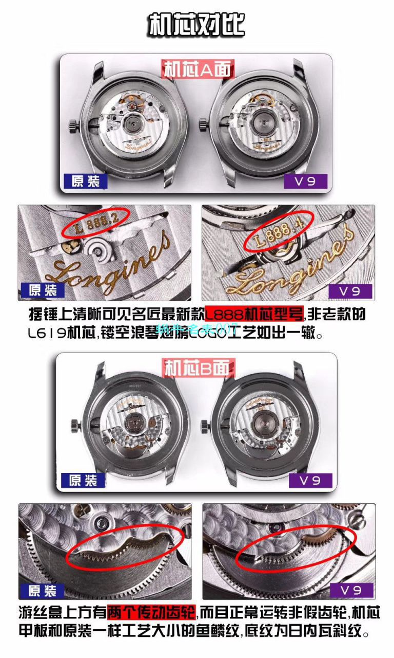 【V9 Factory 1:1 High quality 精 Replica Watches 】 Longines 名匠系列L2.793.5.57.7 wrist watches  / L133