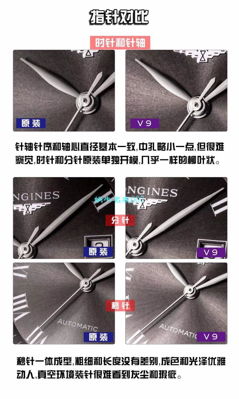【V9 Factory 1:1 High quality 精 Replica Watches 】 Longines 名匠系列L2.793.5.57.7 wrist watches  / L133
