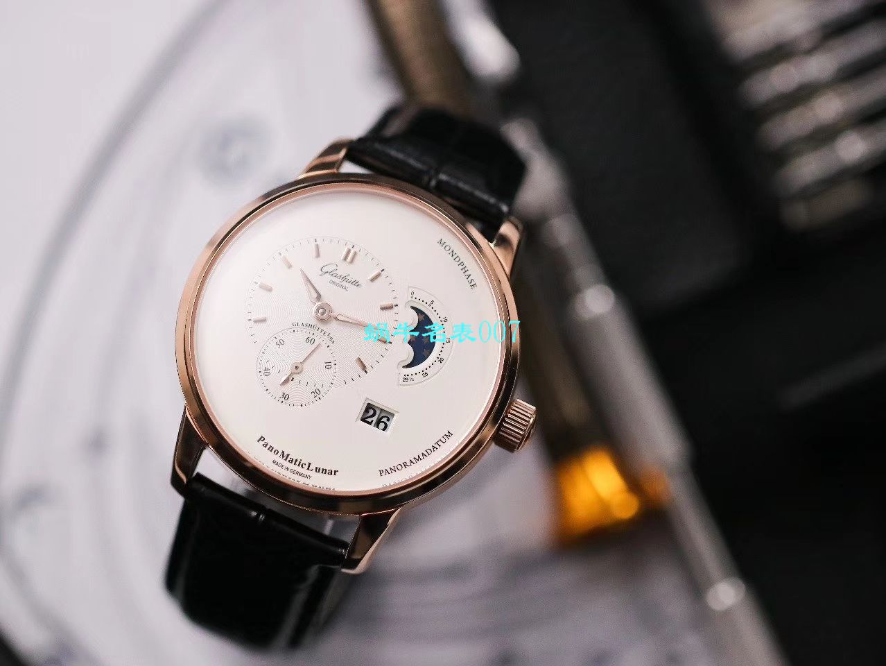 【TZ Factory 官网 High quality  Replica Watches 】glashuette original原创 PANO MATIC LUNAR偏心系列1-90-02-45-35-04 wrist watches  / GLA056