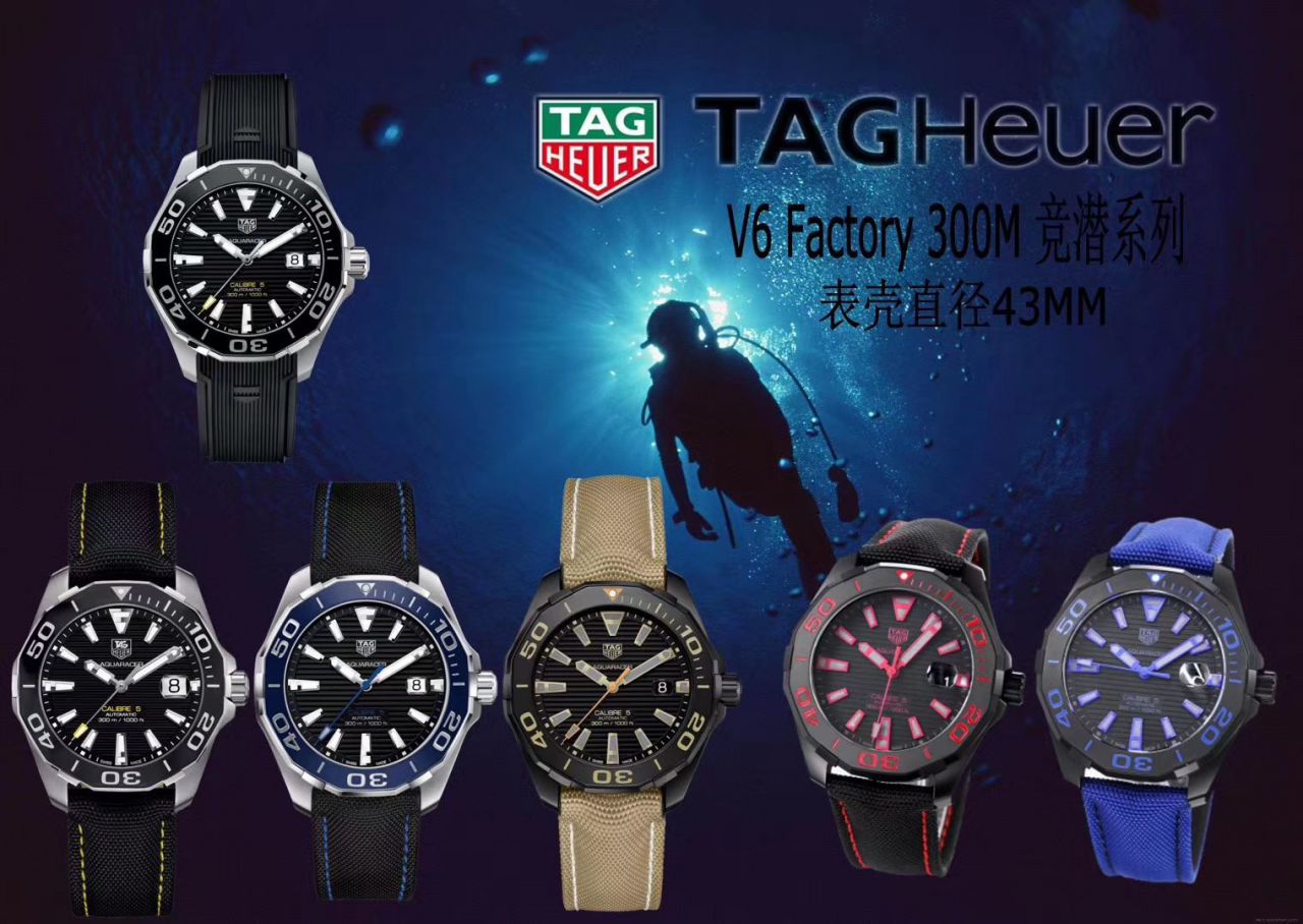 【 Video analysis HBBV6 Factory 官网 Replica 表】 TAG Heuer 竞潜300米WAY208C.FC6383 wrist watches  / TG059AB