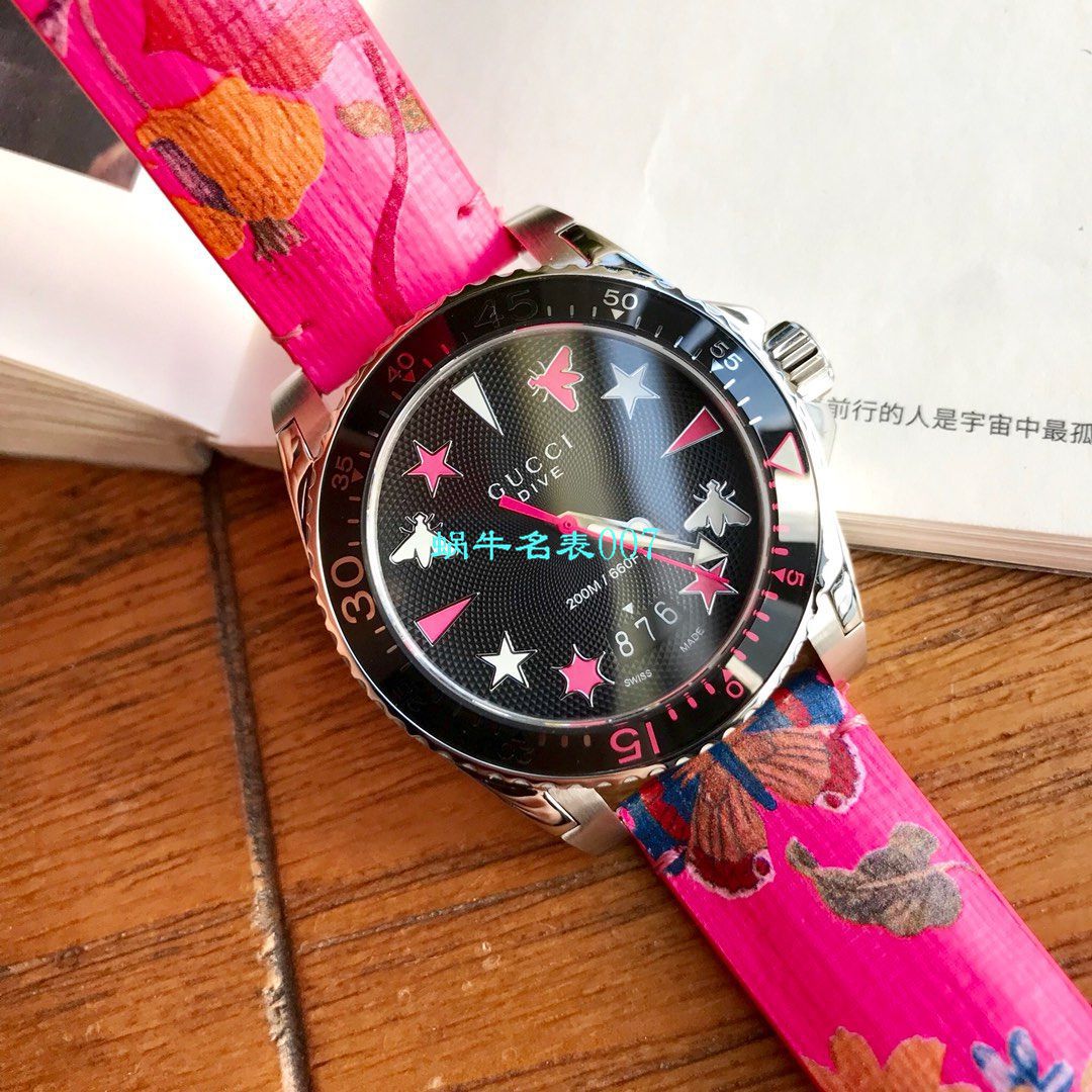 硬货来袭渠道原单，独家Gucci骚粉色水鬼新款 wrist watches ！40MM 男女均可戴 / GUCCIKK20