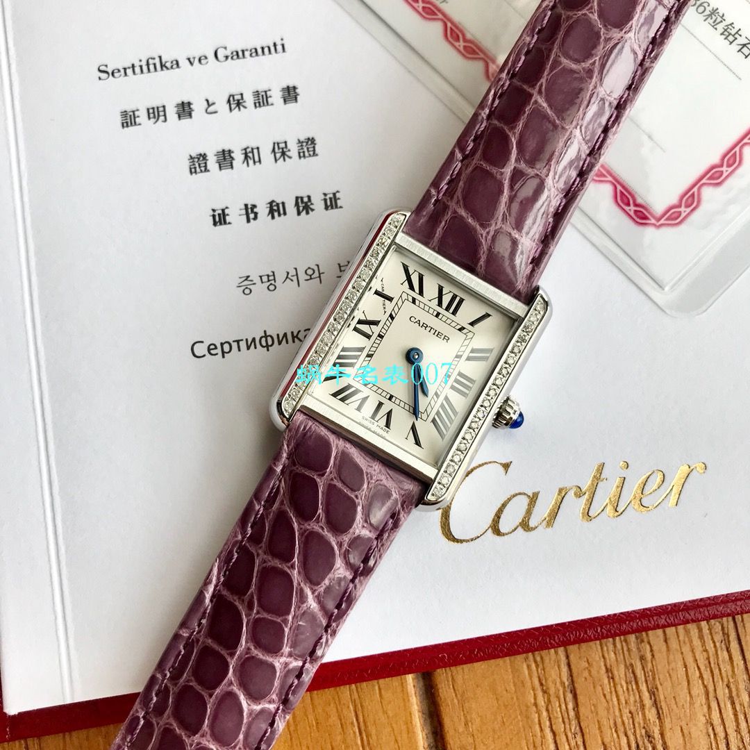 【 TOP  copy customized 真钻】 Cartier  坦克系列WJTA0015 wrist watches 女士 / K189