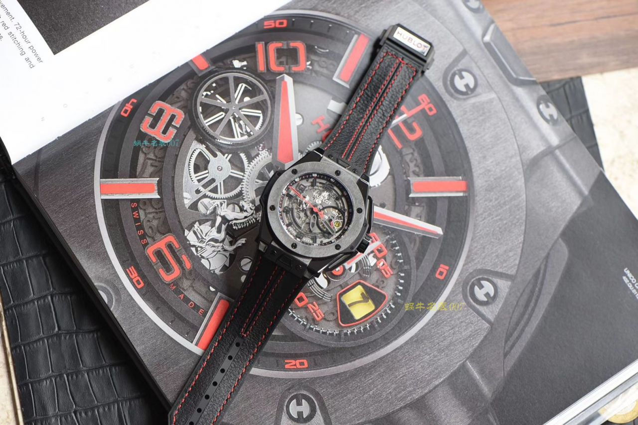 视频讲解V6 Factory  Replica  hublot 法拉利Hublot Big Bang Ferrari Ceramic F11系列401.CX.0123.VR wrist watches  / YB062V6