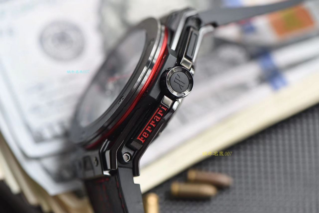 视频讲解V6 Factory  Replica  hublot 法拉利Hublot Big Bang Ferrari Ceramic F11系列401.CX.0123.VR wrist watches  / YB062V6