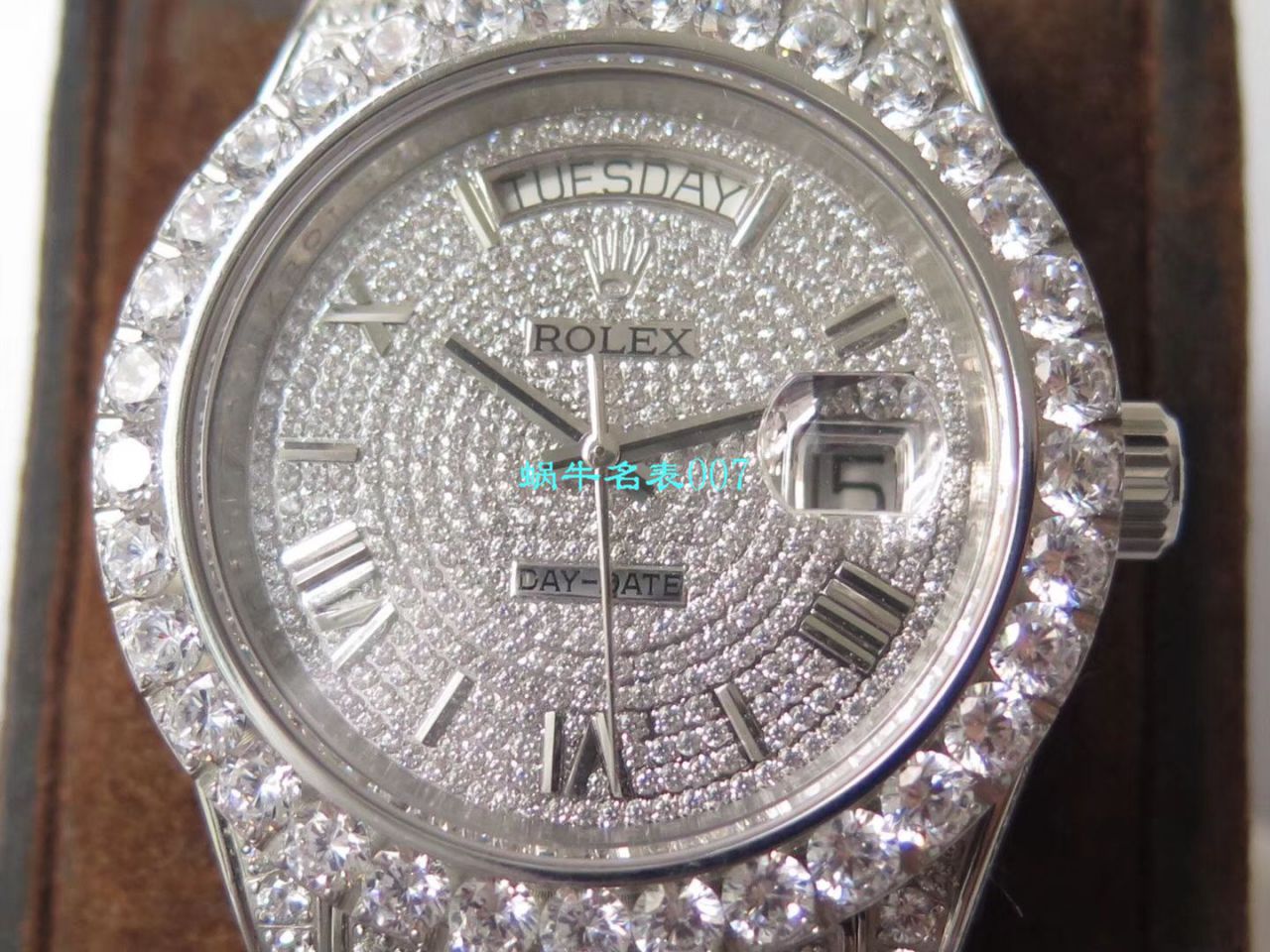 TW Factory  High quality  Replica  Rolex 帝皇版最豪Day date II系列 Day-Date 型密镶钻特别款 wrist watches  / R355