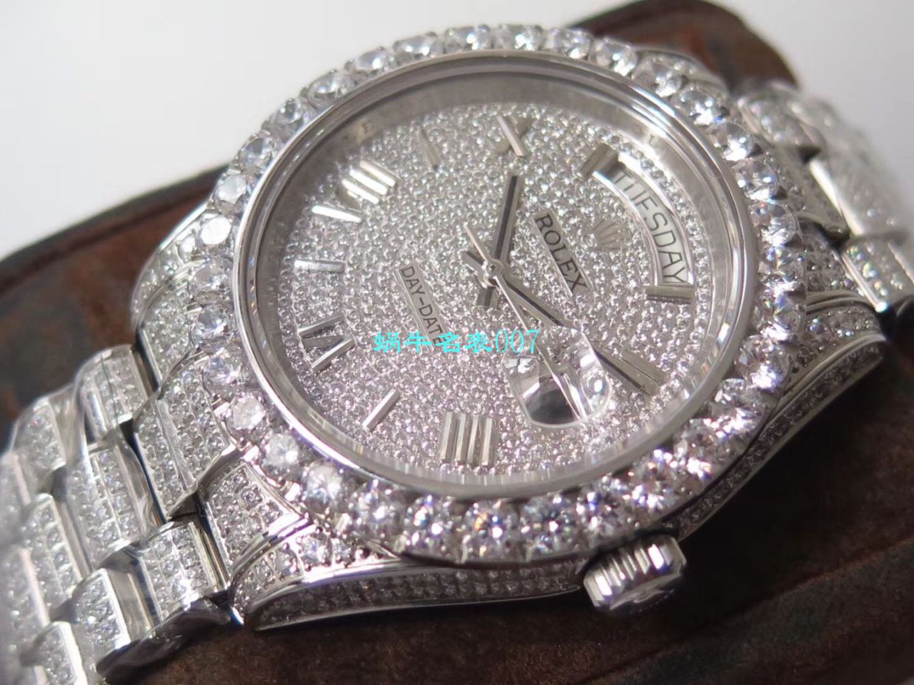 TW Factory  High quality  Replica  Rolex 帝皇版最豪Day date II系列 Day-Date 型密镶钻特别款 wrist watches  / R355