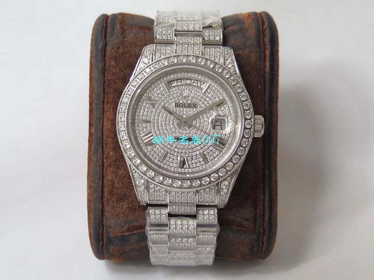 TW Factory  High quality  Replica  Rolex 帝皇版最豪Day date II系列 Day-Date 型密镶钻特别款 wrist watches  / R355
