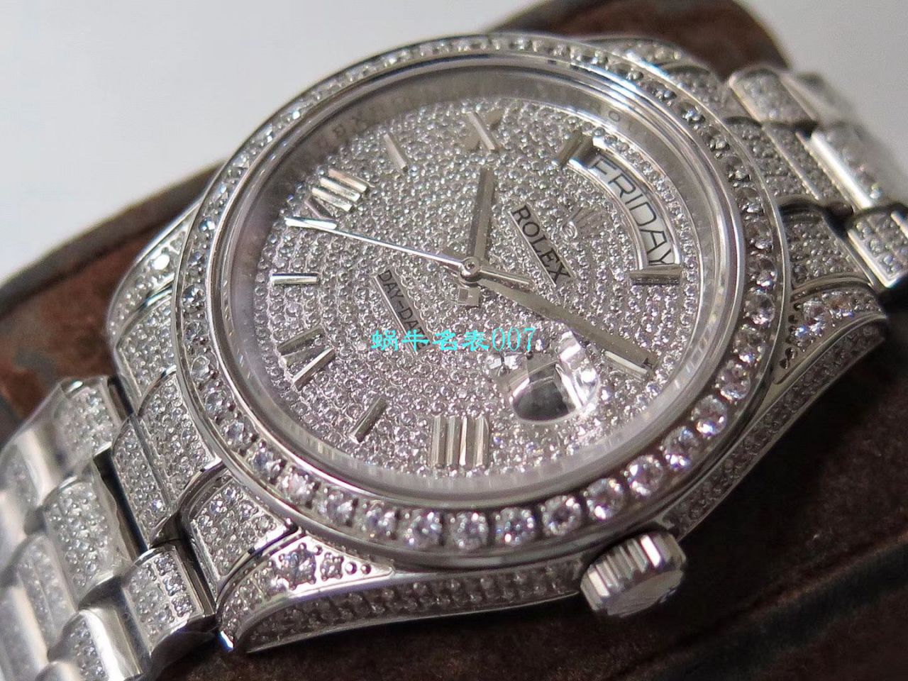 TW Factory  High quality  Replica  Rolex 帝皇版最豪Day date II系列 Day-Date 型密镶钻特别款 wrist watches  / R355