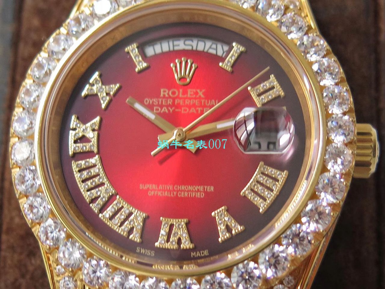 TW Factory  High quality  Replica  Rolex 帝皇版最豪Day date II系列 Day-Date 型密镶钻特别款 wrist watches  / R355