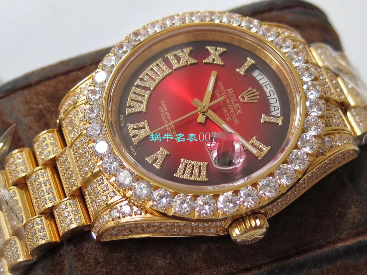 TW Factory  High quality  Replica  Rolex 帝皇版最豪Day date II系列 Day-Date 型密镶钻特别款 wrist watches  / R355