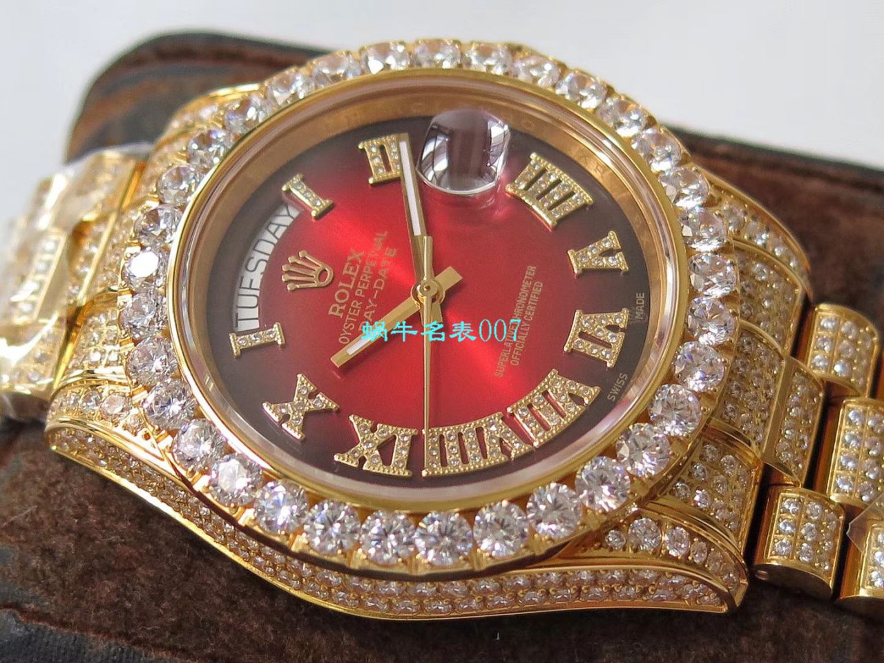 TW Factory  High quality  Replica  Rolex 帝皇版最豪Day date II系列 Day-Date 型密镶钻特别款 wrist watches  / R355
