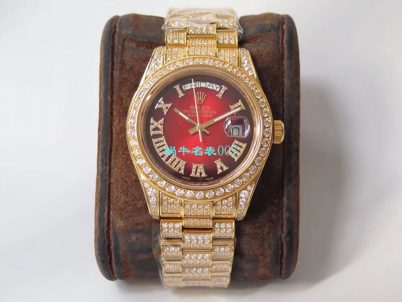 TW Factory  High quality  Replica  Rolex 帝皇版最豪Day date II系列 Day-Date 型密镶钻特别款 wrist watches  / R355