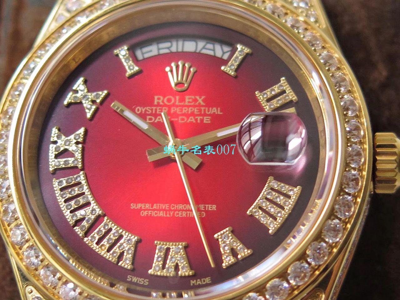 TW Factory  High quality  Replica  Rolex 帝皇版最豪Day date II系列 Day-Date 型密镶钻特别款 wrist watches  / R355