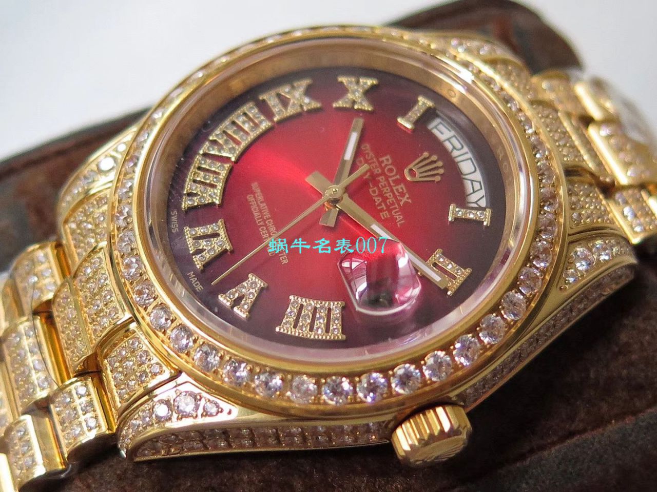 TW Factory  High quality  Replica  Rolex 帝皇版最豪Day date II系列 Day-Date 型密镶钻特别款 wrist watches  / R355