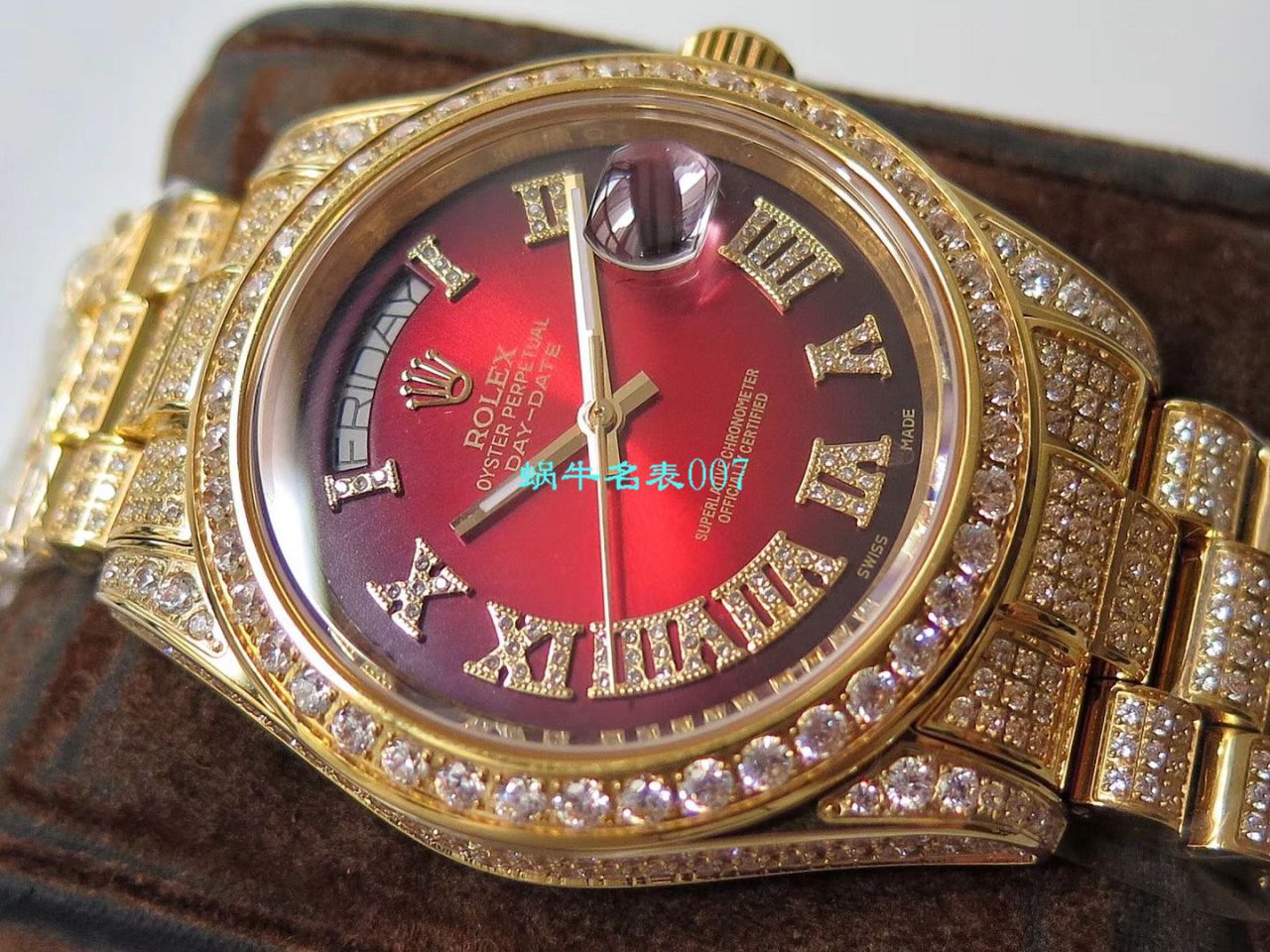 TW Factory  High quality  Replica  Rolex 帝皇版最豪Day date II系列 Day-Date 型密镶钻特别款 wrist watches  / R355