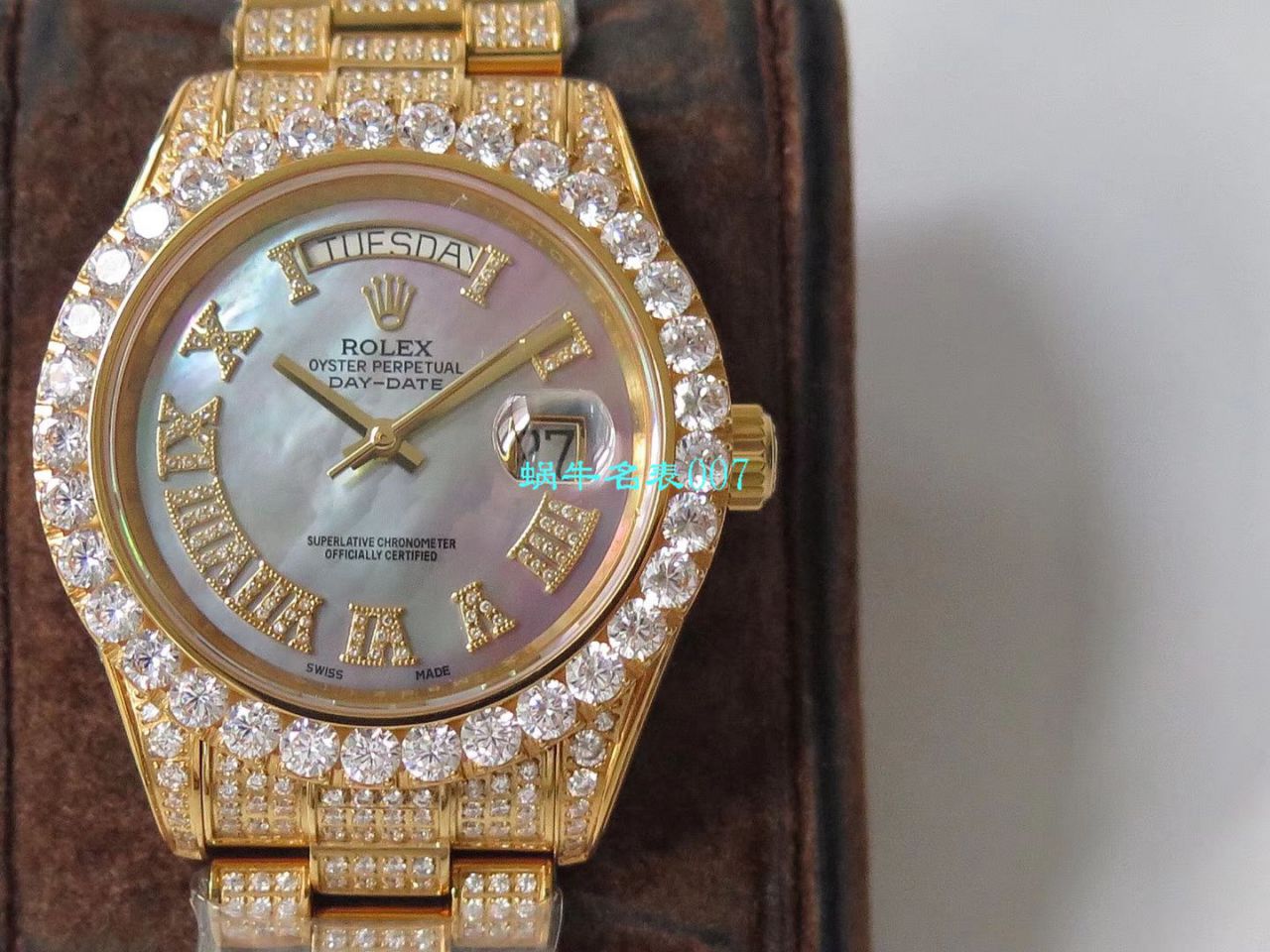TW Factory  High quality  Replica  Rolex 帝皇版最豪Day date II系列 Day-Date 型密镶钻特别款 wrist watches  / R355