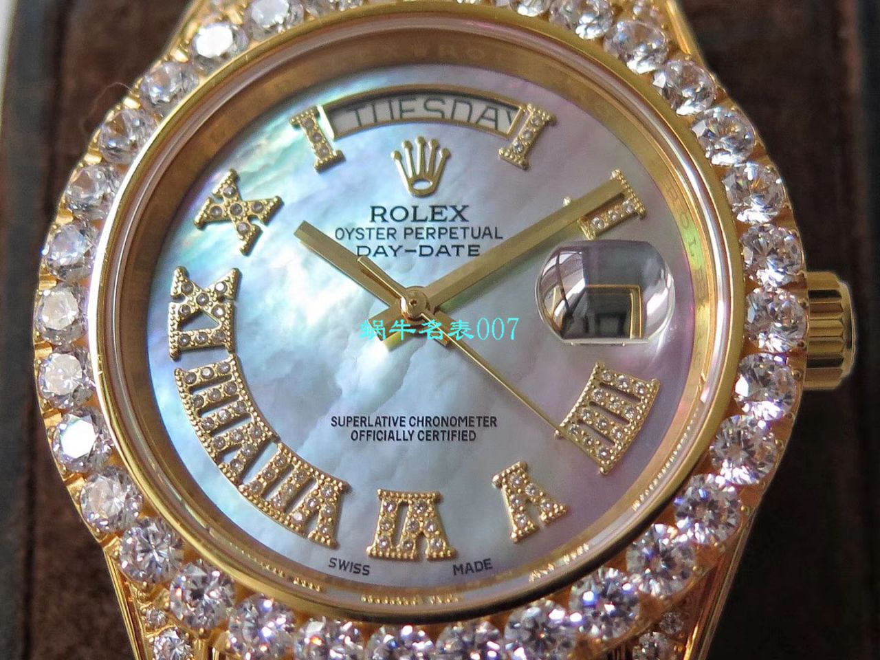 TW Factory  High quality  Replica  Rolex 帝皇版最豪Day date II系列 Day-Date 型密镶钻特别款 wrist watches  / R355