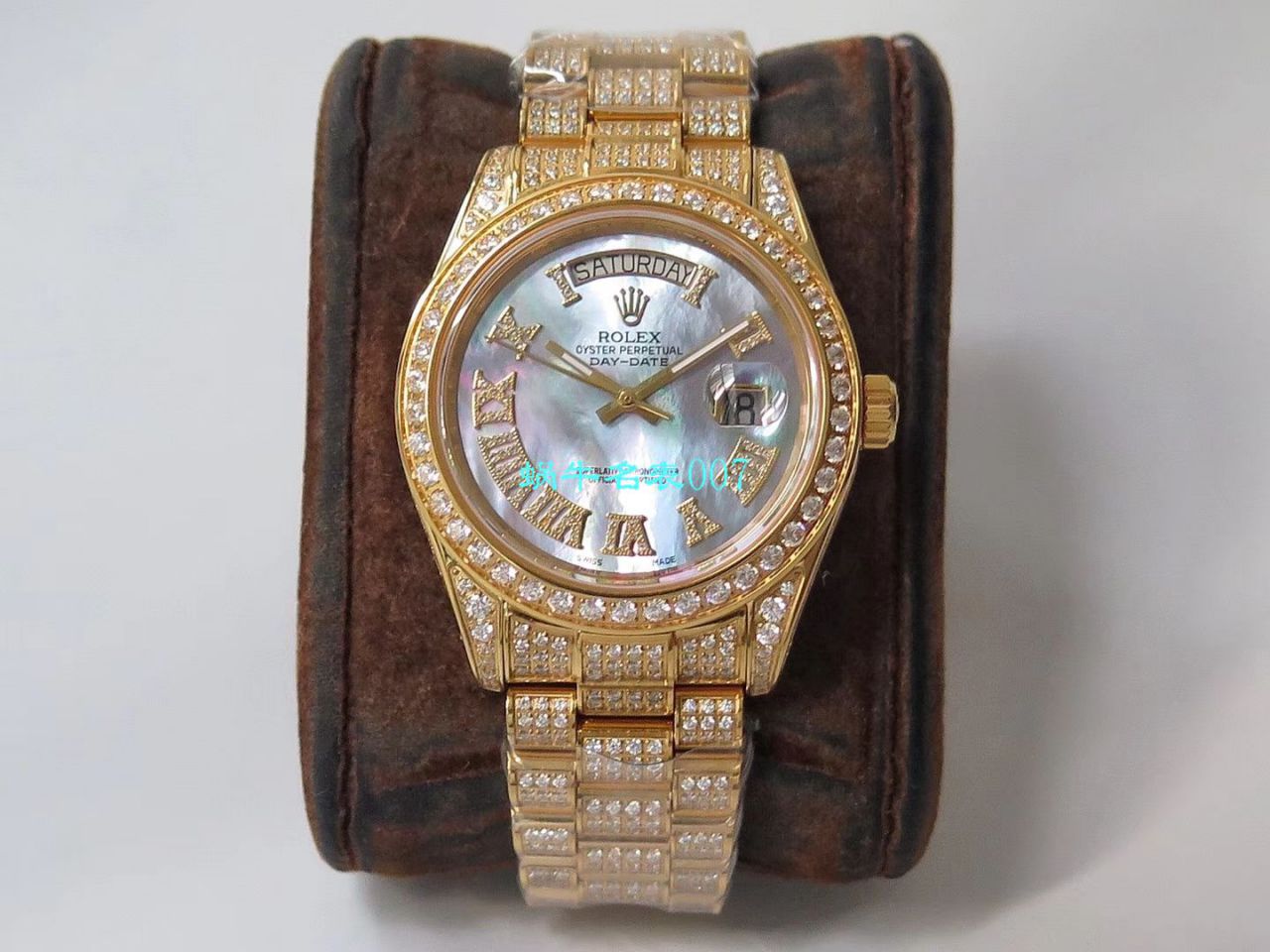 TW Factory  High quality  Replica  Rolex 帝皇版最豪Day date II系列 Day-Date 型密镶钻特别款 wrist watches  / R355