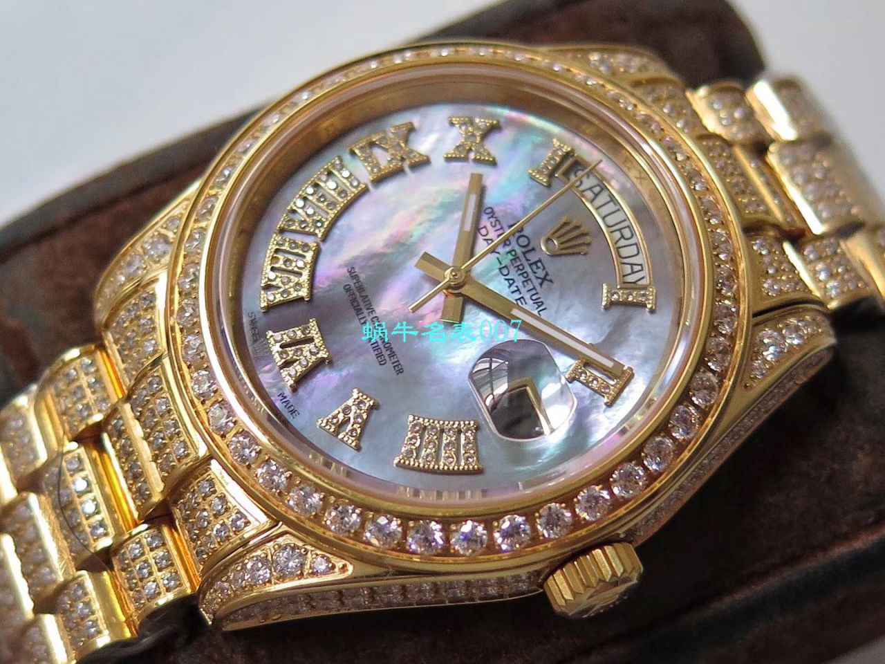 TW Factory  High quality  Replica  Rolex 帝皇版最豪Day date II系列 Day-Date 型密镶钻特别款 wrist watches  / R355