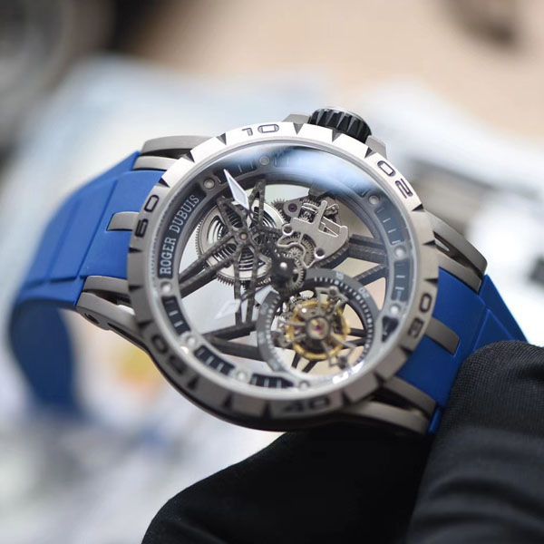 BBR Factory  top  Replica Copy  Tourbillon 罗杰杜彼EXCALIBUR（王者系列）系列RDDBEX0479蓝色 watchband   wrist watches 