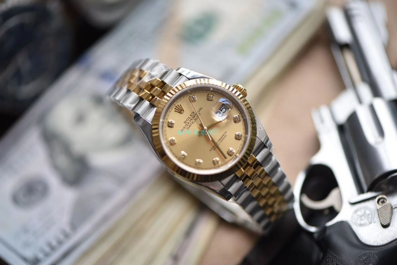 EW Factory 官网 top  Replica Copy  Rolex   Datejust 系列116233香槟盘镶钻 wrist watches  / R357EW