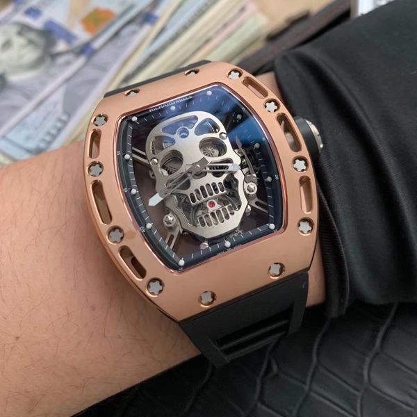 【 Video analysis 】EUR Factory RICHARD MILLE Richard Mille Tourbillon 男RM 052 top  Replica Copy 紫金骷髅头至尊鬼王 wrist watches 