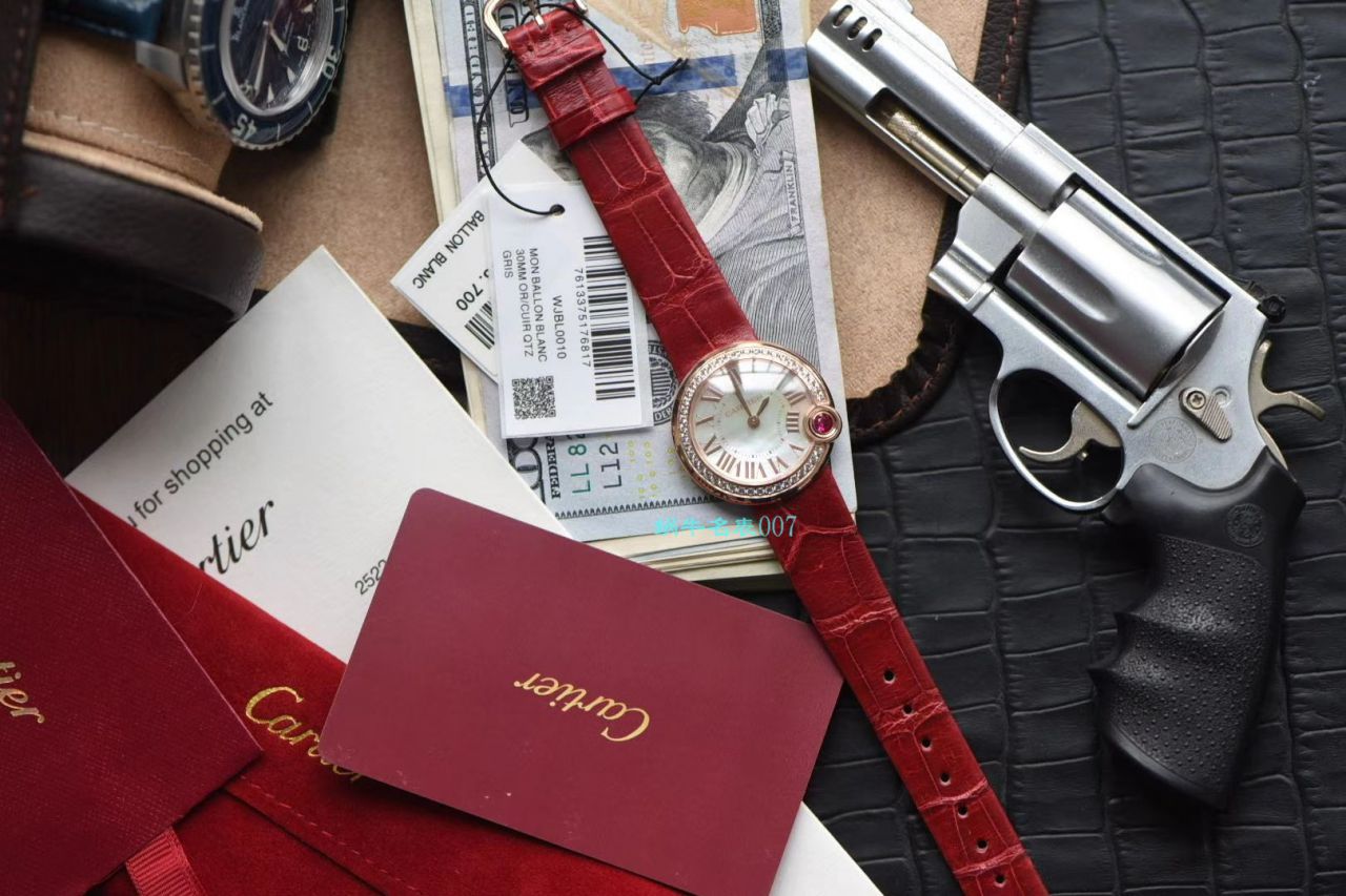 台湾 Factory  Cartier  特别款中国红鎏金时刻 Replica Copy WJBL0010，WBGL0007 Ballon Blanc de  Cartier 女士 wrist watches  / K267