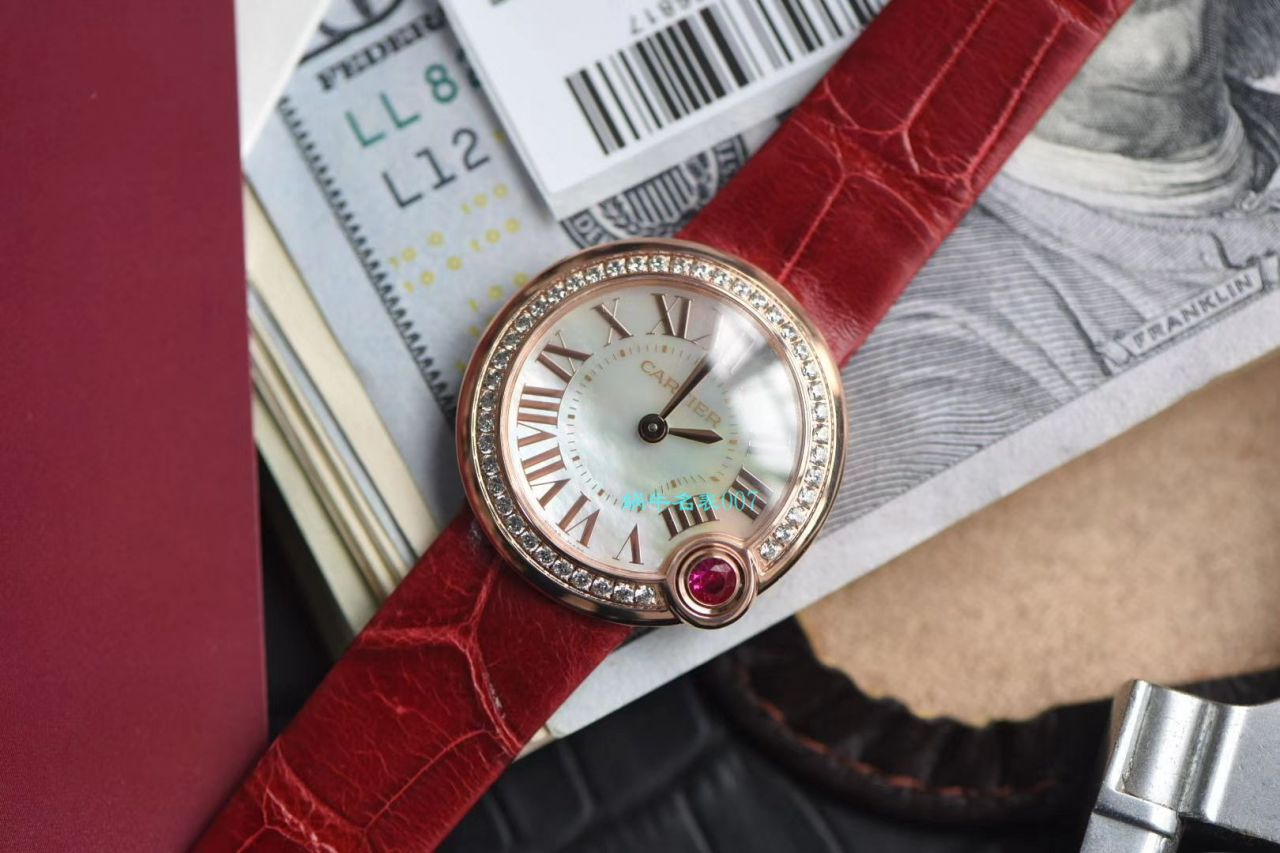 台湾 Factory  Cartier  特别款中国红鎏金时刻 Replica Copy WJBL0010，WBGL0007 Ballon Blanc de  Cartier 女士 wrist watches  / K267