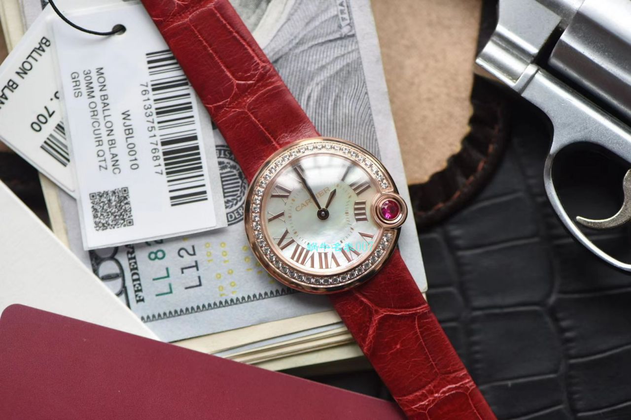 台湾 Factory  Cartier  特别款中国红鎏金时刻 Replica Copy WJBL0010，WBGL0007 Ballon Blanc de  Cartier 女士 wrist watches  / K267