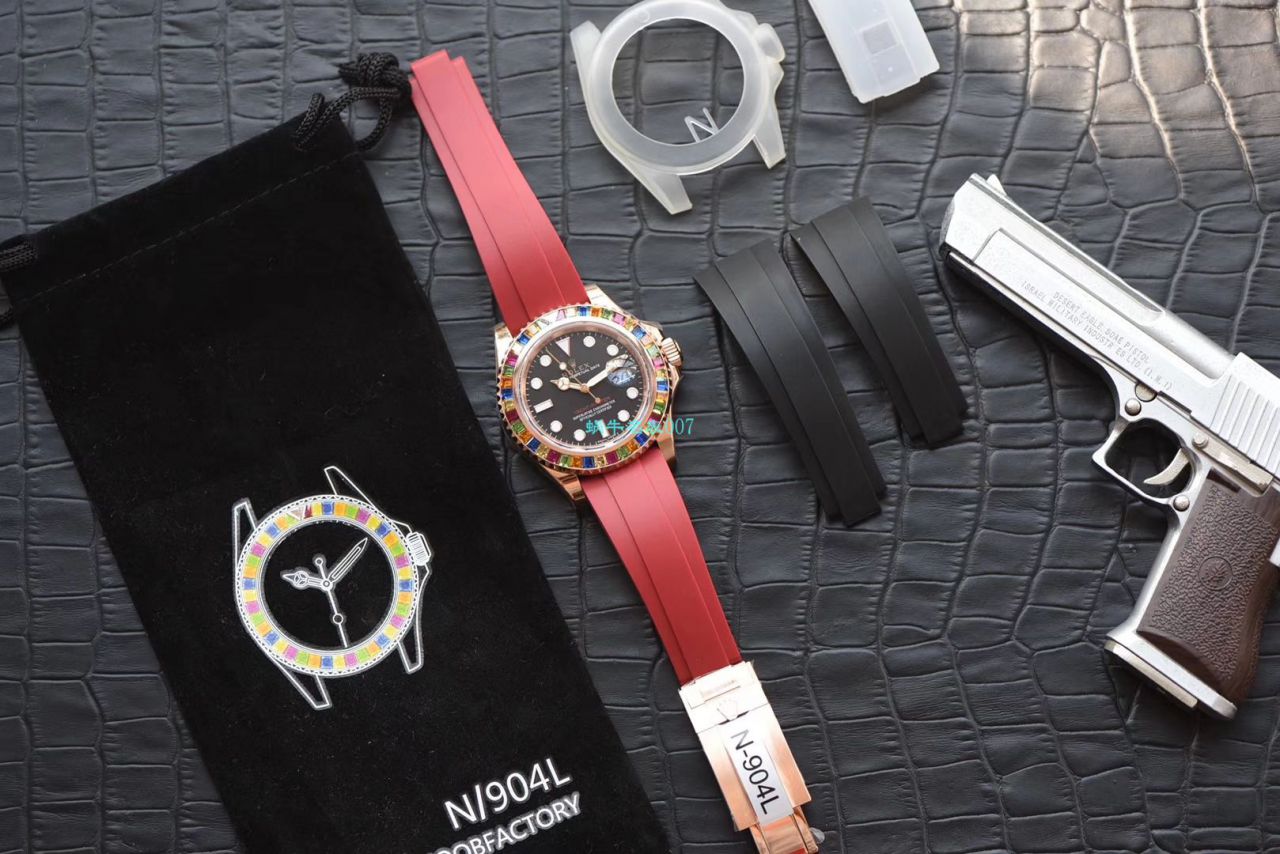 【NOOB Factory  Perfect  High quality  Replica Watches 】 Rolex  Yacht-Master 系列116695SATS“糖豆”圈彩虹游艇 Rolex 游艇 wrist watches  