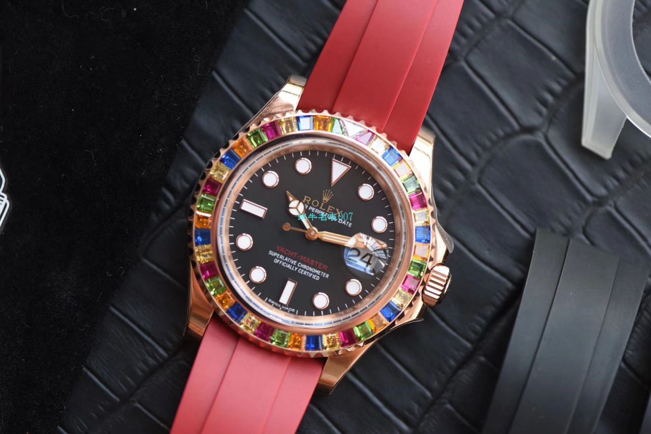 【NOOB Factory  Perfect  High quality  Replica Watches 】 Rolex  Yacht-Master 系列116695SATS“糖豆”圈彩虹游艇 Rolex 游艇 wrist watches  