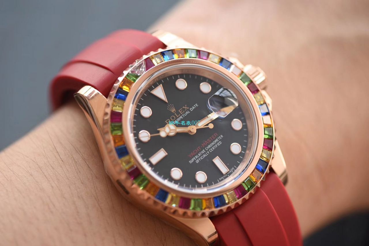 【NOOB Factory  Perfect  High quality  Replica Watches 】 Rolex  Yacht-Master 系列116695SATS“糖豆”圈彩虹游艇 Rolex 游艇 wrist watches  