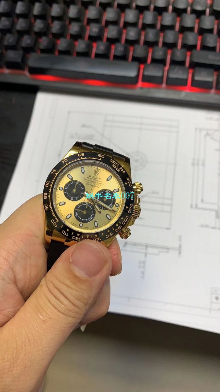 【N Factory 最新 Replica 表余文乐同款黄金熊猫迪超级4130】 Rolex  Cosmograph Daytona  Ditongna  Replica M116518ln-0048 wrist watches  / R271