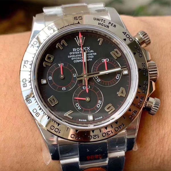 N Factory 新款超级4130 Rolex  Cosmograph Daytona  Ditongna 116509-78599 黑盘 top  Replica Copy 116509-78599 银色 wrist watches 