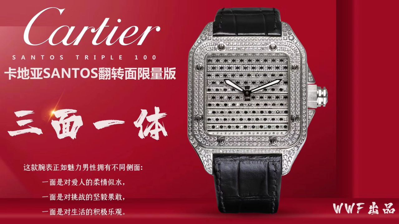 wwf Factory  top  Replica Copy  Cartier   Santos 鹰头WM505014 wrist watches  / K272