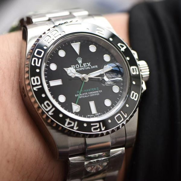AR Factory  top  Replica Copy  Watches  Rolex  GMT MASTER II二代‎‎‌‍116710LN-78200 wrist watches (绿针)