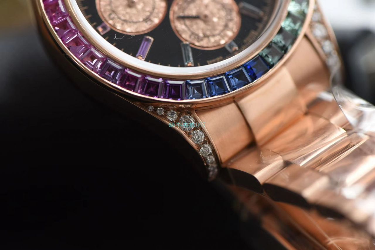 独家后加工真钻包金ROLEX彩虹迪 Rolex  Cosmograph Daytona  Ditongna  Replica Copy 116595 RBOW wrist watches  / R577